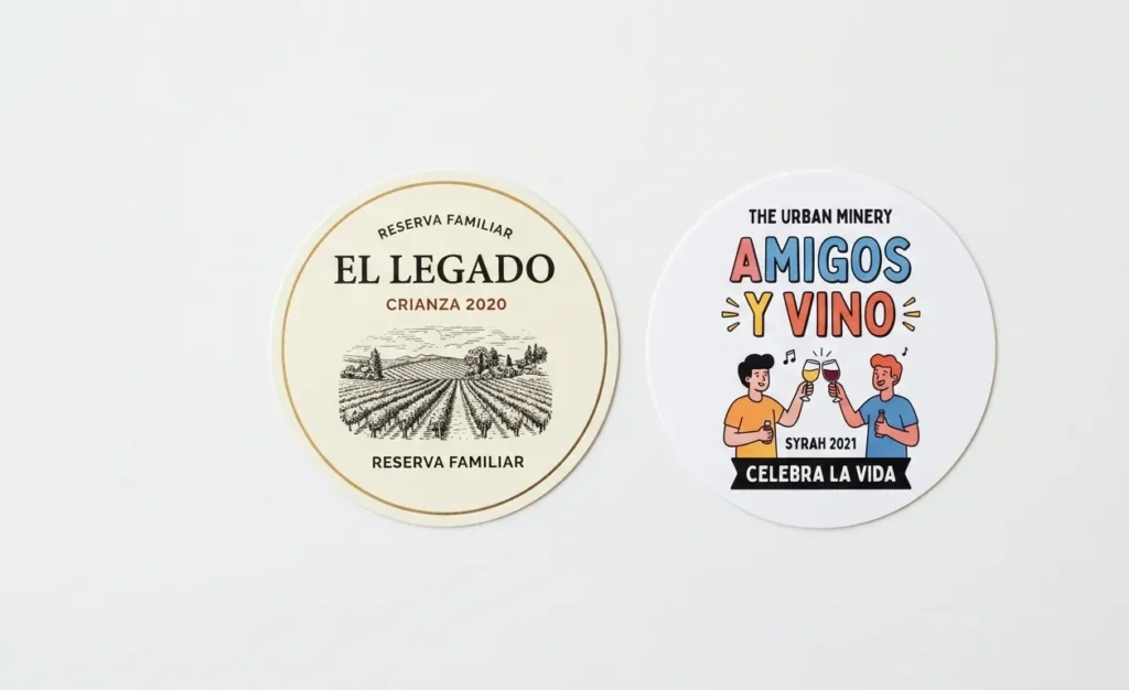 packaging creativo con pegatinas